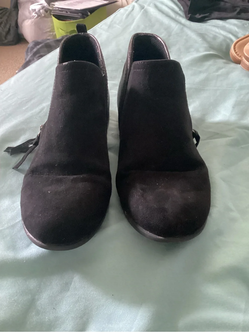 Black Suede Women's Ankle Booties - Classic Slip-On Style